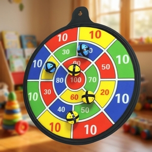 Jeu de fléchettes sécurisé pour enfants, 6 fléchettes, 6 balles collantes, lavables, légères et sûres - Product Image 1