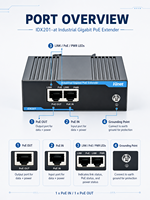 Extensor PoE Industrial de 2 Puertos 10/100/1000M para Riel DIN IEEE802.3af/at 100m, Extensor/Repetidor Ethernet PoE
