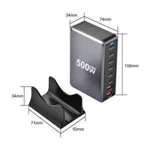 Cargador Multifunción de Diseño Más Reciente de 500 W, 500 W, GaN, 6 Puertos Tipo C, 2 USB, Cargador Inalámbrico <span class=keywords><strong>para</strong></span> Teléfono, Tableta, Portátil, de Escritorio - Product Image 3