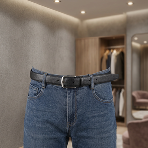 Cinturón de Cuero Vacuno de Alta Calidad para Hombre, Hebilla de Aleación, Duradero y Ecológico, 3.3 cm de Ancho, para Vestir, Casual, Golf, Jeans - Product Image 3