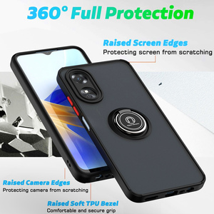 For Oppo A17 A16 4G A16S A55 5G A55 A5S A7 A12 TPU PC Phone Protection Case Candy Color Phone Cover With Magnetic Ring Stand