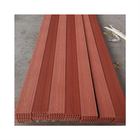 Plancher de terrasse en plastique en bois gaufré 3D à bord plat Panneau composite de terrasse extérieure en teck de 25mm utilisé pour la piscine