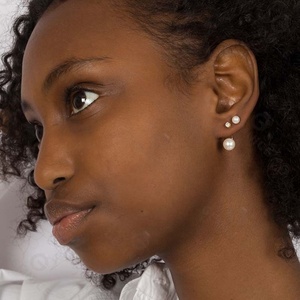 ジェムネルエレガントな女性のジュエリーイヤリングホワイトシェルパールとダイヤモンドダーリン925シルバースタッドイヤリング - Product Image 2