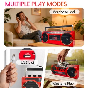 Portátil Home Audio Premiere Cassette Recorder Mp3 Players Am/Fm Cd Boombox Radio con ranura Usb Sd - Product Image 4