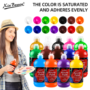 Ensemble de <span class=keywords><strong>peinture</strong></span> artistique Xin Bowen 500 ml, 12 couleurs en flacon <span class=keywords><strong>acrylique</strong></span> pour toile, niveau artiste, pigment de <span class=keywords><strong>dessin</strong></span> avec certificat MSDS - Product Image 6