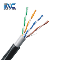 EXC Câble LAN Cat5e extérieur Câble Ethernet Cat5e en cuivre résistant aux UV 4pr