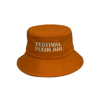 Chapeau seau en coton brodé avec logo personnalisé de haute qualité Casquettes de pêcheur à large bord Couleur pourpre unie Chapeaux de seaux unis décontractés