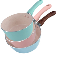 Ensemble de mini casseroles antiadhésives en aluminium avec poignée, compatibles avec les cuisinières à gaz, casseroles et marmites antiadhésives, casserole à lait