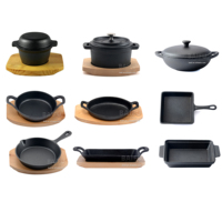 Mini poêle préassaisonnée en fonte, Mini four néerlandais avec plateau en bois, plat de service en fonte, Mini Casserole