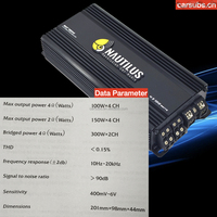 Mini amplificateur de voiture RMS 100W 4 canaux haut niveau RCA AMP gamme complète crête 4200W classe D amplificateur de voiture monobloc