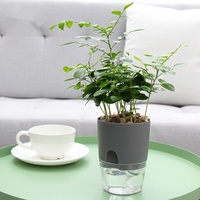 Pot Bunga Plastik ABS Modern Gaya Nordik dengan Sistem Penyiraman Otomatis untuk Tanaman Taman Dalam/Luar Ruangan - Warna Abu-abu/Putih Ukuran Dapat Disesuaikan SOL