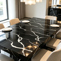 Technologie de polissage avancée pour pierre de quartz artificielle, personnalisable pour comptoirs de cuisine intérieurs et tables basses