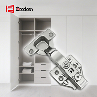 Goodcen Charnières hydrauliques 3D réglables à fermeture en douceur pour portes d'armoire dans les meubles de cuisine et la chambre à coucher