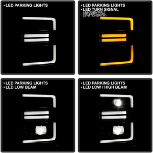 Faros Delanteros LED DRL con Proyector para Ford E150 E250 <span class=keywords><strong>2008</strong></span>-2014 E350 E450 <span class=keywords><strong>2008</strong></span>-2021, Luz de Giro, 12V - Product Image 3