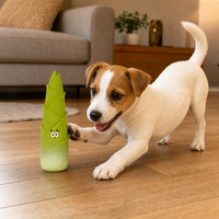 Jouet à mâcher pour chien en latex, naturel, non toxique, pour le nettoyage des dents, écologique, résistant aux morsures, jouet interactif pour molaires, motif végétal