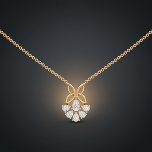 Collar con Colgante de Diamante en Oro Sólido de 18K, Corte Brillante Redondo, Cadena Tipo Palomitas, Estilo Clásico, Unisex, Uso Diario - Product Image 3