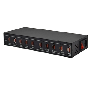Station <span class=keywords><strong>de</strong></span> charge USB multiple, 120 ports 1200W (60C+60A) <span class=keywords><strong>Chargeur</strong></span> rapide avec interrupteur d'alimentation et ventilateur pour téléphones portables iPad <span class=keywords><strong>Kindle</strong></span> Tablette - Product Image 2
