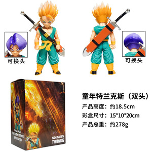 Figurine d'action DBZ Teen Trunks avec tête sculptée Super Saiyan, tenue verte et épée, jouet de collection premium <span class=keywords><strong>pour</strong></span> les fans d'anime - Product Image 6