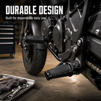 Repose-pieds arrière pour passager, pour moto GN125, en caoutchouc noir avec noyau en acier inoxydable