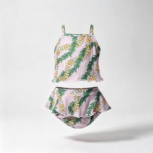 Conjunto de Ropa para Bebés Niñas A26-22 con Estampado Personalizado, Tirantes Ajustables, Volantes, Spandex/Algodón Orgánico, Anti-Pilling - Product Image 3