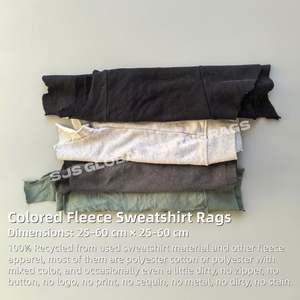 Trapos de Tela de Colores 100% Algodón, Trapos Industriales de Limpieza de Colores, Trapos de Forro Polar Reciclado por kg, Trapos de Tela para Limpiar Sudaderas - Product Image 2