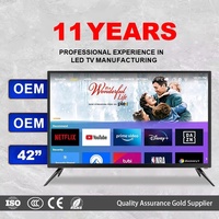 Televisor Inteligente LED Android de 42 Pulgadas Full HD FHD HDTV con Soporte de Pared y Pantalla LCD para Uso en Hoteles