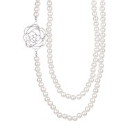 Collier de luxe en perles de camélia, collier de perles avec fleurs, fait main, double couche, longue chaîne pour pull, bijoux fins pour mariage