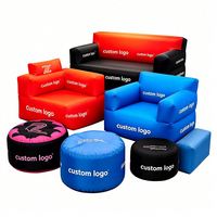 Canapé gonflable commercial avec logo personnalisé imprimé numériquement pour événements promotionnels en extérieur, salons professionnels et murs de fond