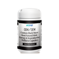 Capsules de racine de maca CAXIN personnalisées pour complément énergétique masculin adulte, à base d'extrait de maca noire naturelle pour la santé reproductive