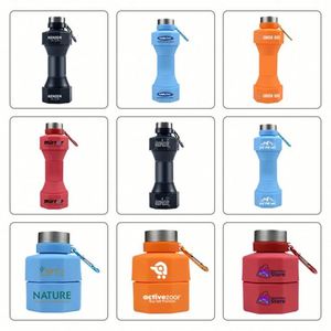 Eco-Friendly 650ml Creative Dumbbell Shape Foldable <b>Plastic</b> <b>Drinkware</b> Custom Logo Drinking Water Bottle - Product Image 4