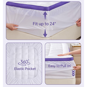 Coprimaterasso Premium in Tessuto di Poliestere Bianco Naturale per Hotel - Product Image 6