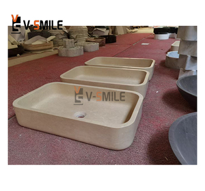 Fregadero de champú de mármol de <span class=keywords><strong>piedra</strong></span> gris oscuro <span class=keywords><strong>antiguo</strong></span> pulido para baño cocina Hotel Villa apartamento escurridor - Product Image 3