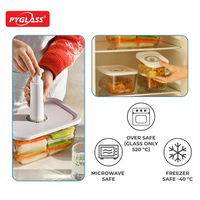 Boîte de conservation alimentaire en verre Pyglass pour la cuisine, avec couvercle sous vide, étanche, compatible micro-ondes, en verre borosilicate de haute qualité