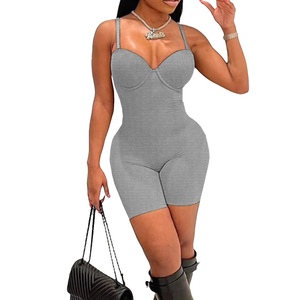 Nouvelle Combinaison-short sexy pour femme à bretelles, décolleté plongeant, taille haute, amincissante et tendance - Product Image 5