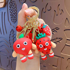 2025 Hot Sale Trendy Cute Girl Car Key Chain Couple Accessories Fruit Series Shiba Inu <b>Plastic</b> 3D Multifunction Ready to Ship - Product Image 1
