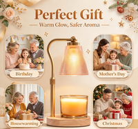 Lampe chauffe-bougie avec minuterie, chauffe-cire pour cadeaux d'anniversaire, cadeaux de Noël pour femmes, maman, elle, cadeau de pendaison de crémaillère
