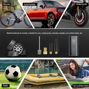 Mạnh mẽ lốp Inflator xe máy bơm không khí phổ xách tay 12V ABS Mini hiển thị kỹ thuật số máy nén khí lốp inflators công cụ không dây - Product Image 6