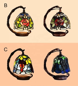 Abajur <span class=keywords><strong>tiffany</strong></span> original fait à la main vitrail arqué lampe de chevet bureau unique salon veilleuses lampes de table luxe - Product Image 5