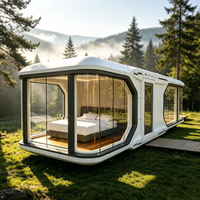 Vente flash : maison modulaire de luxe moderne en forme de capsule spatiale pour hôtel, villa extérieure