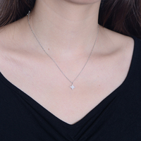 Nuevo Collar de Plata de Ley 925 con Circonita Cúbica CZ, Joyería de Moda que No se Desvanece, con Diseño de Estrella