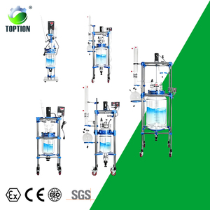 TOPTION 5L Reaction <b>Kettle</b> Semi-Automatic 600W 220V Glass Reactor with Motor Pump Pressure Vessel - Product Image 1