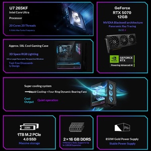 ROG Strix GM700 (Mag 9X) เดสก์ท็อปเกมมิ่ง Ultra 7-265KF แรม 32GB ฮาร์ดดิสก์ 1TB ตัวเลือกการ์ดจอหลายตัว ประสิทธิภาพสูง พีซีแบบทาวเวอร์สำหรับอีสปอร์ต ประสิทธิภาพสูง - Product Image 3