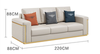 Ensemble de canapés modulaires Chesterfield en similicuir de luxe moderne et simple, avec coussins rembourrés en éponge pour appartement, hôtel, villa, salon