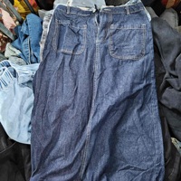 Grosir Pakaian Ukay Bale Rok Denim Panjang Wanita Preloved Berkualitas Tinggi Rok Jeans Wanita Grade-A Pakaian Bekas Pilihan Tangan