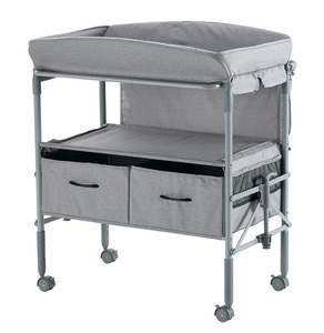 Meilleure vente d'usine Étagères à deux couches peu encombrantes <span class=keywords><strong>Table</strong></span> à <span class=keywords><strong>langer</strong></span> pour bébé avec matelas à <span class=keywords><strong>langer</strong></span> en PVC pour nouveau-nés - Product Image 2