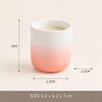 Bougie en tasse en céramique dégradée Ombre, bicolore rose et blanc, rouge brique, vert, en cire de soja parfumée, décoration d'intérieur, cadeau