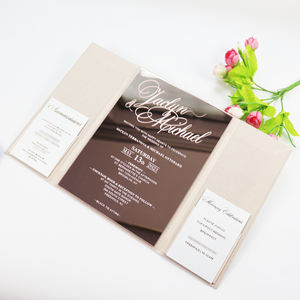 DIY Nuevo producto Fancy letters folio polvo Rosa boda bautismo invitaciones lujo terciopelo Tapa dura invitaciones personalizadas para plani de eventos - Product Image 3