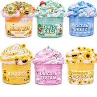 Lot de 6 pâtes à modeler fruitées 70ml / 200ml en gros – Argile cristalline et slime coton aux couleurs vives