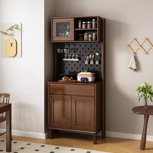 Solid Wood <b>Sideboard</b> With Pegboard <b>Storage</b> 900mm High Multifunctional Kitchen Cabinet For Dining Room - Product Image 3