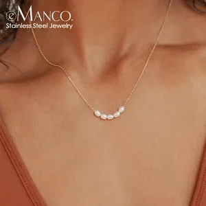 Collar de Perlas eManco Hot <span class=keywords><strong>Simple</strong></span> 5, Joyería para Novia, Collar Choker Dorado para Mujer, Regalo para Fiesta - Product Image 1